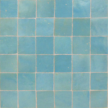Mosaic House Moroccan tile Marbaa 13 Light Turquoise  solid zellige, mosaic, zellij, field, pattern, glaze, simple, classic, grid, squares 